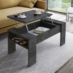 Garnero Arredamenti Tavolini Contenitore|Tavolini Contenitore-Tavolino da salotto contenitore 100x50cm moderno Emmet Gihome® Ossido