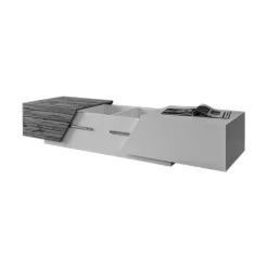 Garnero Arredamenti Tavolini Contenitore|Tavolini Contenitore-Tavolino da salotto contenitore 60x124cm apribile rovere antracite Modesta Antracite - Rovere