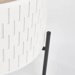 Garnero Arredamenti Tavolini Contenitore|Tavolini Contenitore-Tavolino da salotto contenitore 35x35cm rotondo bianco opaco Sligo