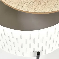 Garnero Arredamenti Tavolini Contenitore|Tavolini Contenitore-Tavolino da salotto contenitore 35x35cm rotondo bianco opaco Sligo