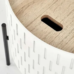 Garnero Arredamenti Tavolini Contenitore|Tavolini Contenitore-Tavolino da salotto contenitore 35x35cm rotondo bianco opaco Sligo