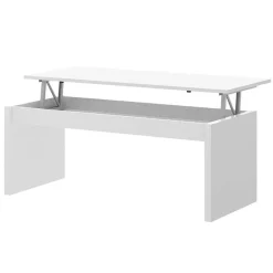 Garnero Arredamenti Tavolini Contenitore|Tavolini Contenitore-Tavolino da salotto contenitore 102x50cm design moderno Paris Bianco Lucido