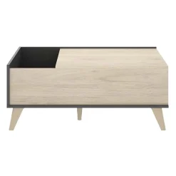 Garnero Arredamenti Tavolini Contenitore|Tavolini Contenitore-Tavolino da salotto contenitore 99x60cm design moderno rovere grafite Elmer Rovere - Grafite