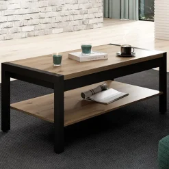Garnero Arredamenti Tavolini Moderni|Tavolini Moderni-Tavolino da salotto design 120x48cm quercia nero opaco Neive