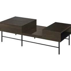 Garnero Arredamenti Tavolini Moderni|Tavolini Moderni-Tavolino da salotto doppio cassetti 134x40cm wengè Blackwood