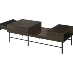 Garnero Arredamenti Tavolini Moderni|Tavolini Moderni-Tavolino da salotto doppio cassetti 134x40cm wengè Blackwood