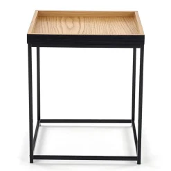 Garnero Arredamenti Tavolini Moderni|Tavolini Moderni-Tavolino da salotto moderno 42x42cm rovere naturale nero Fatima