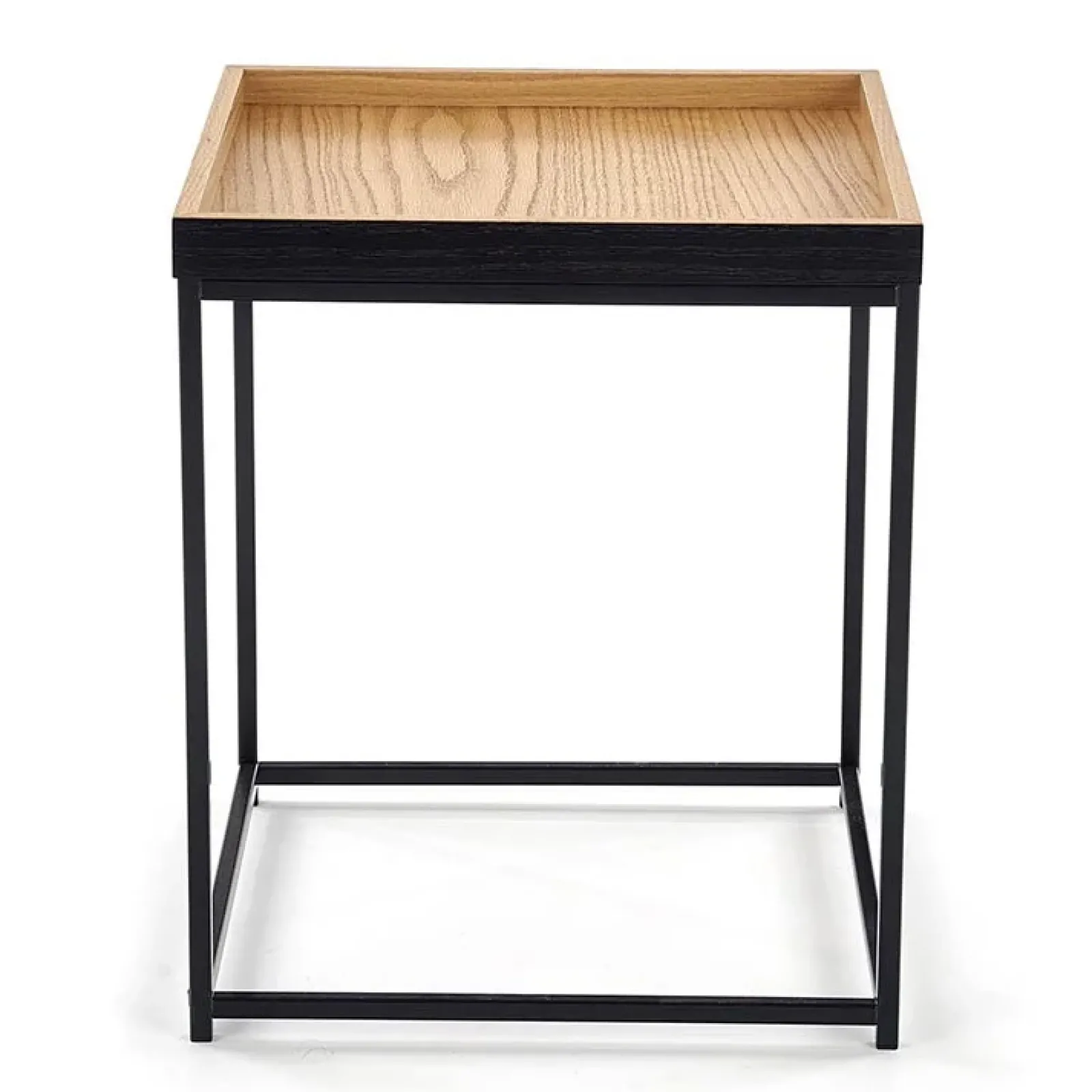 Garnero Arredamenti Tavolini Moderni|Tavolini Moderni-Tavolino da salotto moderno 42x42cm rovere naturale nero Fatima