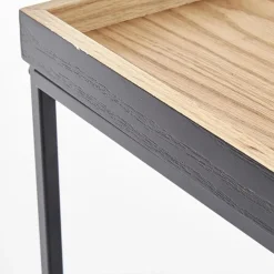 Garnero Arredamenti Tavolini Moderni|Tavolini Moderni-Tavolino da salotto moderno 42x42cm rovere naturale nero Fatima