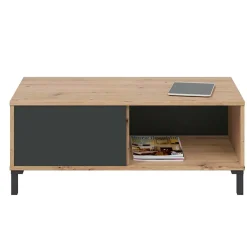 Garnero Arredamenti Tavolini Moderni|Tavolini Moderni-Tavolino da salotto moderno design 100x50cm rovere nodato antracite Rory