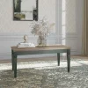 Garnero Arredamenti Tavolini Classici|Tavolini Classici-Tavolino da salotto moderno 110x50cm verde scuro quercia Texel