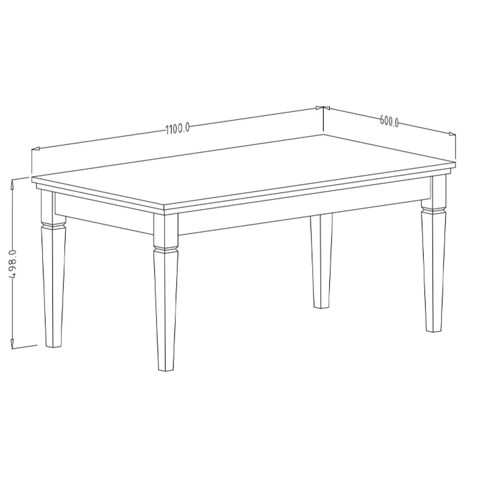 Garnero Arredamenti Tavolini Classici|Tavolini Classici-Tavolino da salotto moderno 110x50cm verde scuro quercia Texel