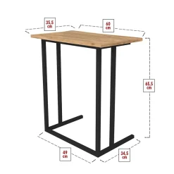 Garnero Arredamenti Accessori Ufficio|Tavolini Moderni-Tavolino da salotto per pc 60x66cm rovere nero Siberia