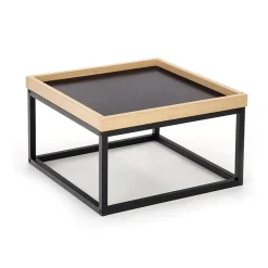 Garnero Arredamenti Tavolini Moderni|Tavolini Moderni-Tavolino da salotto quadrato 53x30cm rovere nero Algeria