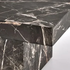 Garnero Arredamenti Tavolini Moderni|Tavolini Moderni-Tavolino da salotto quadrato 80x80cm effetto marmo nero Galassia