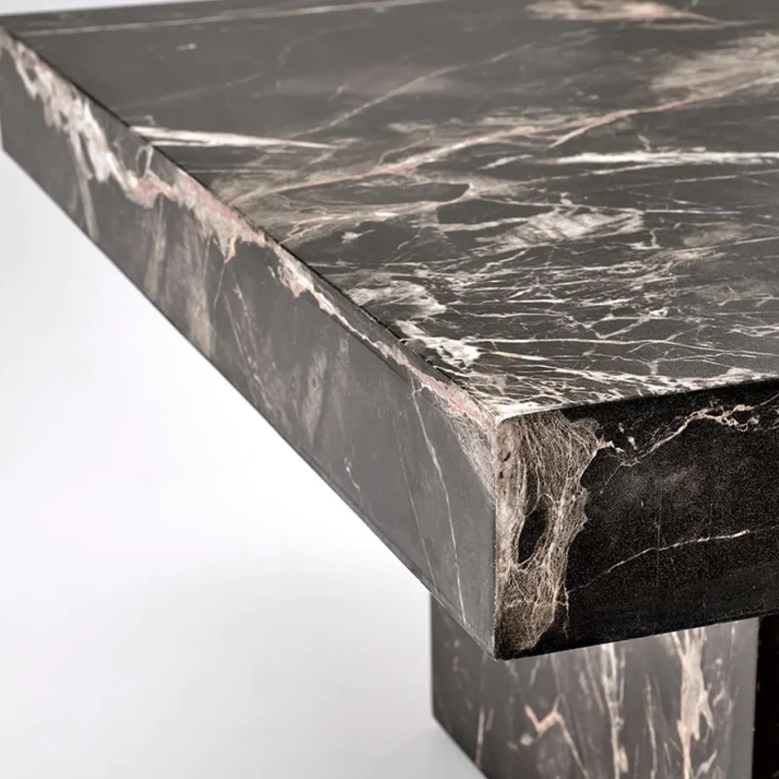 Garnero Arredamenti Tavolini Moderni|Tavolini Moderni-Tavolino da salotto quadrato 80x80cm effetto marmo nero Galassia