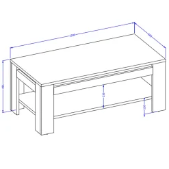 Garnero Arredamenti Tavolini Moderni|Tavolini Moderni-Tavolino da salotto 120x60 cm moderno rovere rustico nero Ilyssa