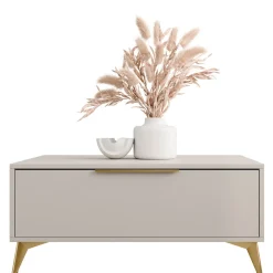 Garnero Arredamenti Tavolini Moderni|Tavolini Moderni-Tavolino da salotto 104x45cm 2 cassetti a frontale unico beige Miriam