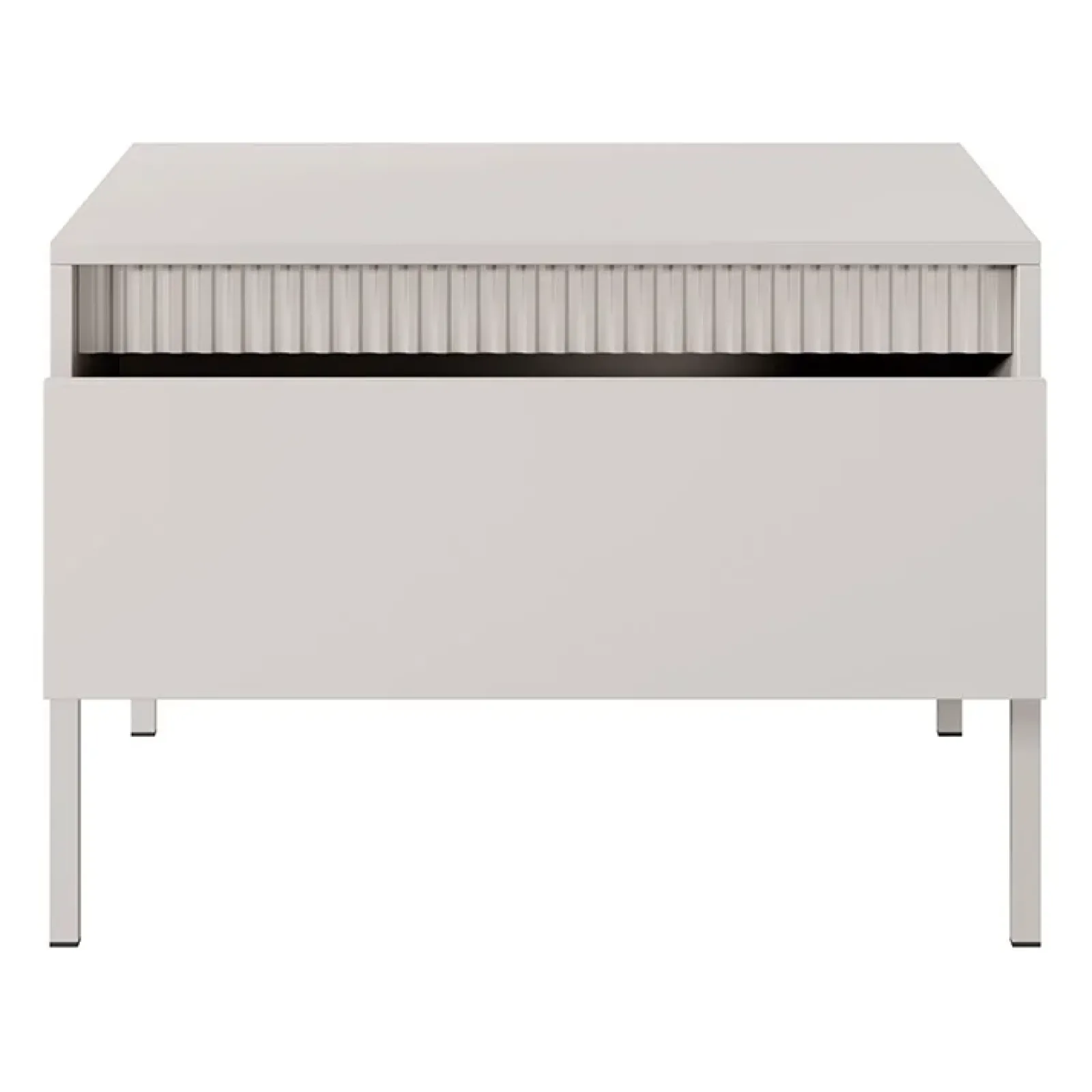 Garnero Arredamenti Tavolini Moderni|Tavolini Moderni-Tavolino da salotto 68x49cm 1 cassetto cannettato Ciar Beige