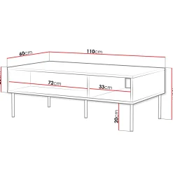 Garnero Arredamenti Tavolini Moderni|Tavolini Moderni-Tavolino da salotto 110x40cm 2 vani Stark Bianco Opaco