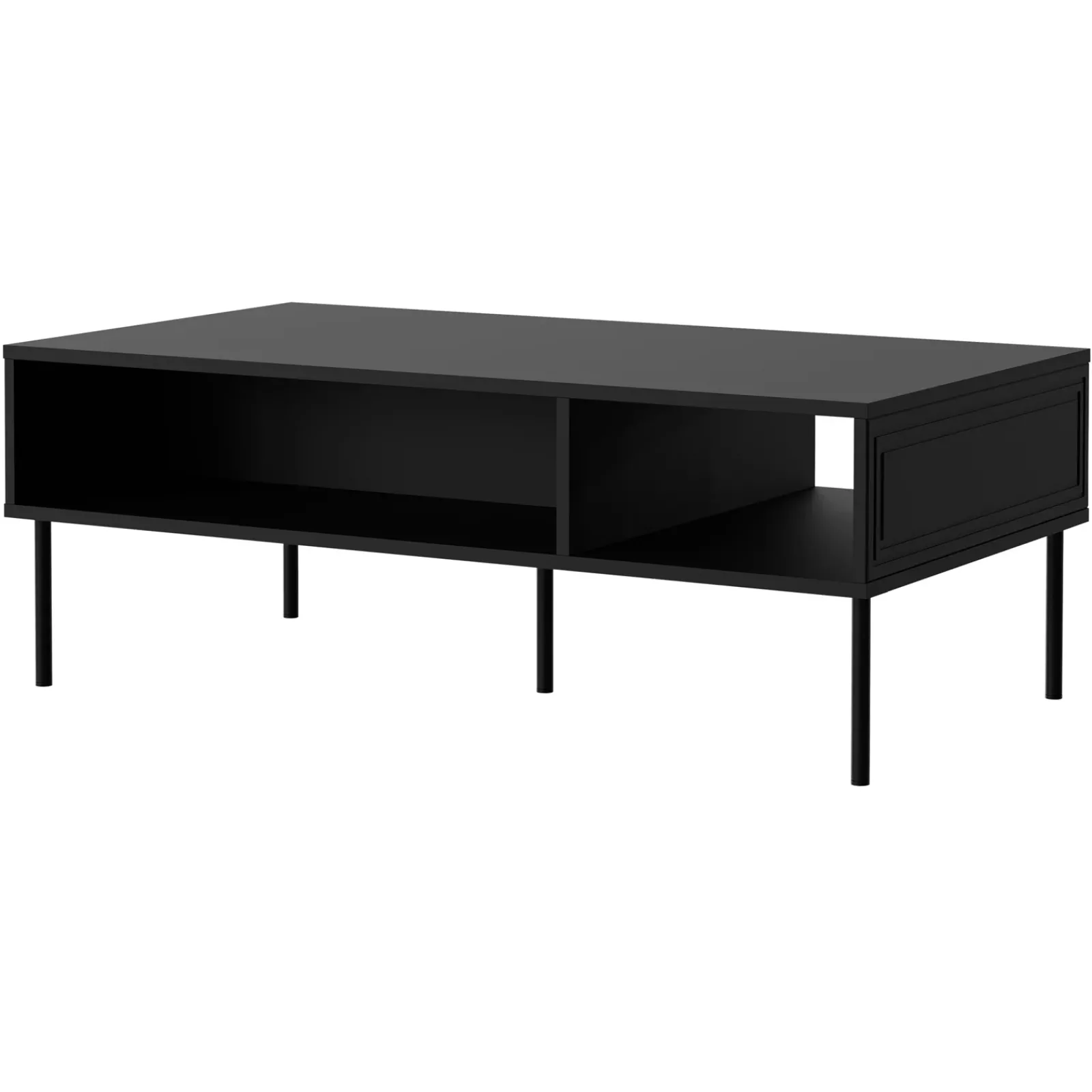 Garnero Arredamenti Tavolini Moderni|Tavolini Moderni-Tavolino da salotto 110x40cm 2 vani Stark Nero Opaco