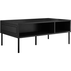 Garnero Arredamenti Tavolini Moderni|Tavolini Moderni-Tavolino da salotto 110x40cm 2 vani Stark Nero Opaco