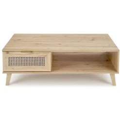 Garnero Arredamenti Tavolini Moderni|Tavolini Moderni-Tavolino da salotto 120x41cm 1 cassetto 1 vano a giorno moderno rovere Sombra