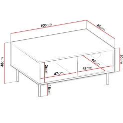 Garnero Arredamenti Tavolini Moderni|Tavolini Moderni-Tavolino da salotto 100x45cm 1 anta moderno nero Oriana