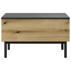 Garnero Arredamenti Tavolini Moderni|Tavolini Moderni-Tavolino da salotto 80x49cm 1 cassetto nero opaco rovere Amel