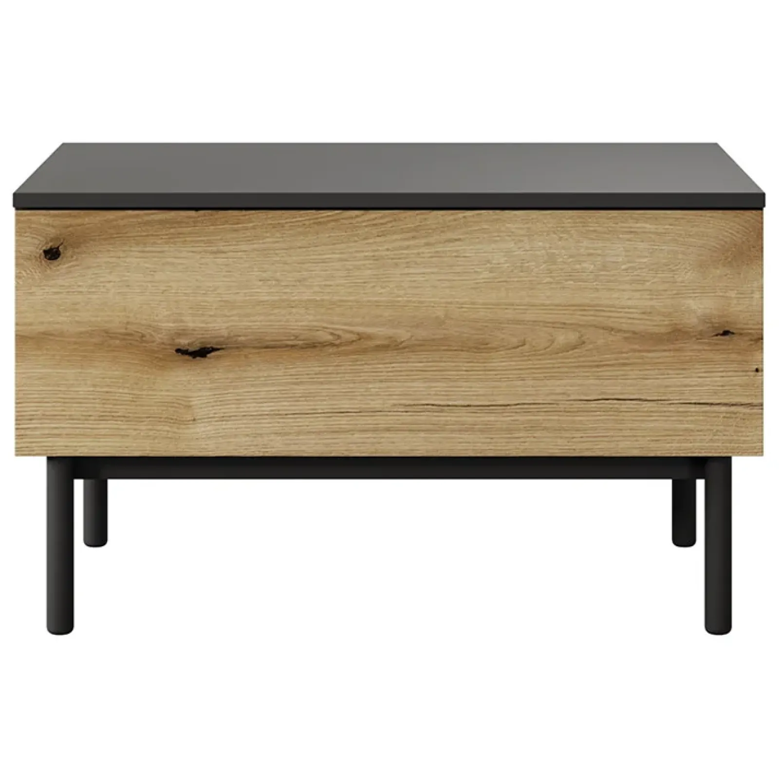 Garnero Arredamenti Tavolini Moderni|Tavolini Moderni-Tavolino da salotto 80x49cm 1 cassetto nero opaco rovere Amel