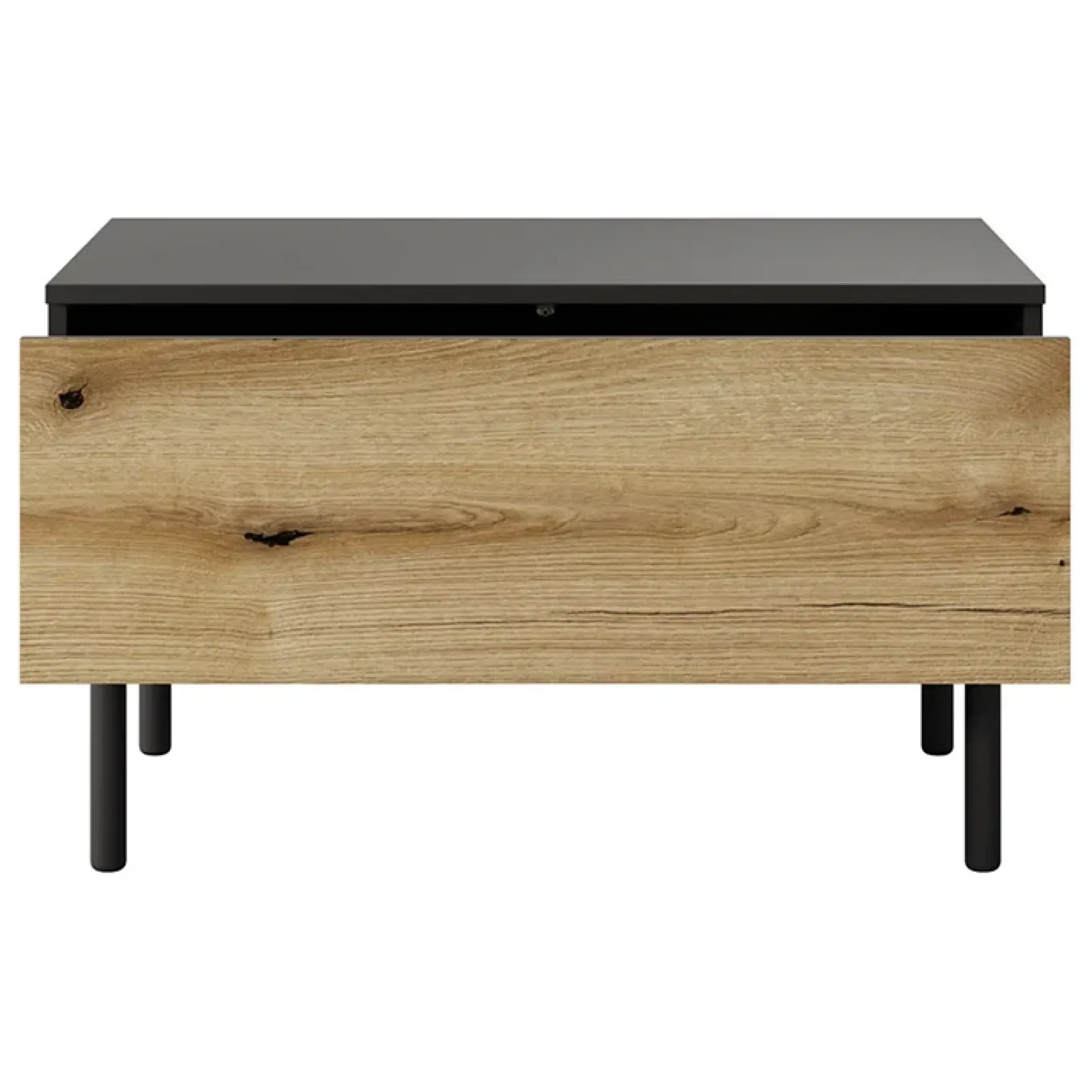 Garnero Arredamenti Tavolini Moderni|Tavolini Moderni-Tavolino da salotto 80x49cm 1 cassetto nero opaco rovere Amel