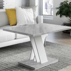 Garnero Arredamenti Tavoli Da Pranzo|Tavolini Da Salotto-Tavolino da salotto 100x70cm bianco effetto marmo Amilia