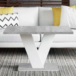 Garnero Arredamenti Tavoli Da Pranzo|Tavolini Da Salotto-Tavolino da salotto 100x70cm bianco effetto marmo Amilia