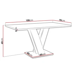 Garnero Arredamenti Tavoli Da Pranzo|Tavolini Da Salotto-Tavolino da salotto 100x70cm bianco effetto marmo Amilia