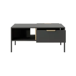 Garnero Arredamenti Tavolini Moderni|Tavolini Moderni-Tavolino da salotto 97x60cm con cassetto antracite Nebula