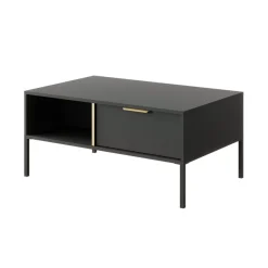 Garnero Arredamenti Tavolini Moderni|Tavolini Moderni-Tavolino da salotto 97x60cm con cassetto antracite Nebula