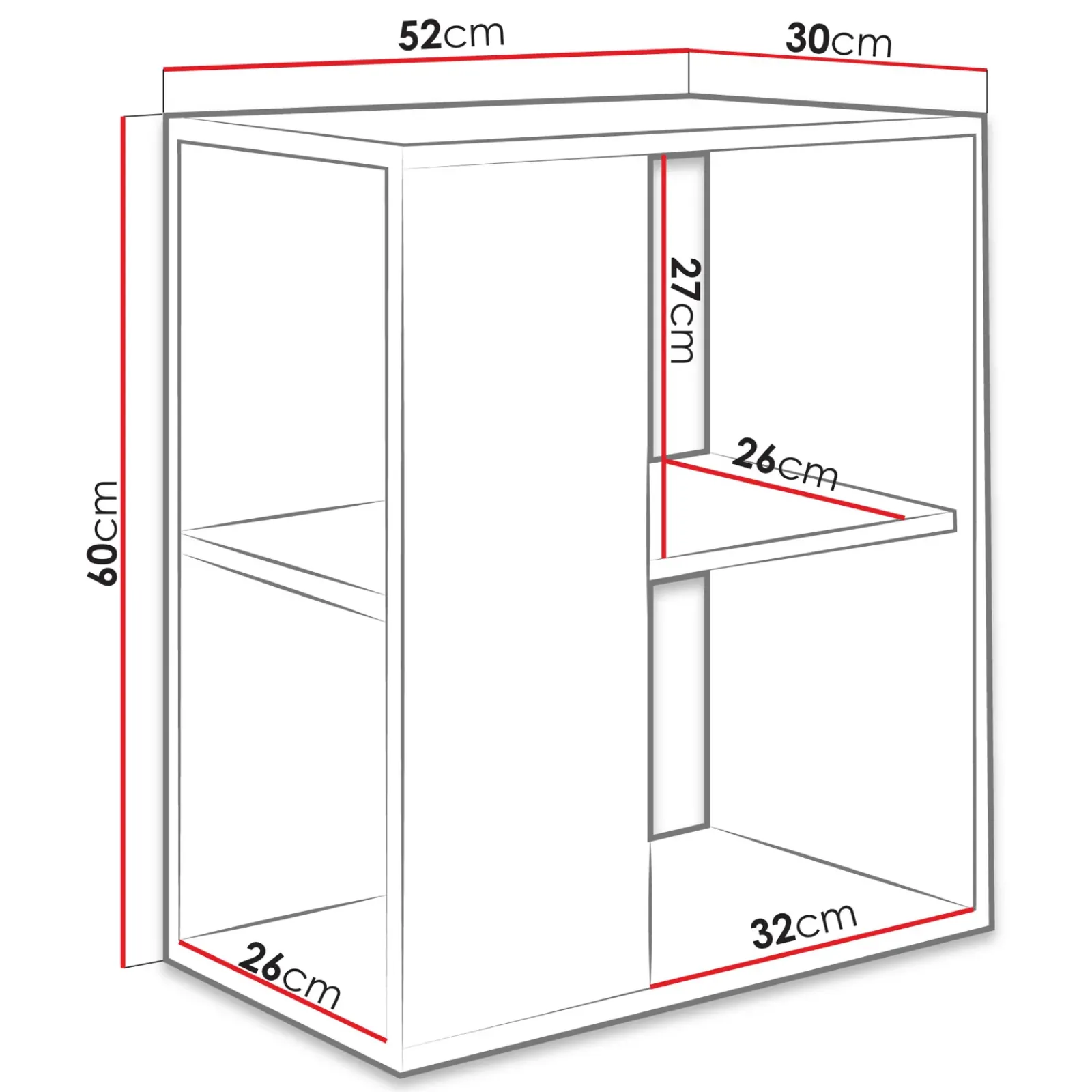 Garnero Arredamenti Tavolini Moderni|Tavolini Moderni-Tavolino da salotto 52x30cm con libreria bianco Enea