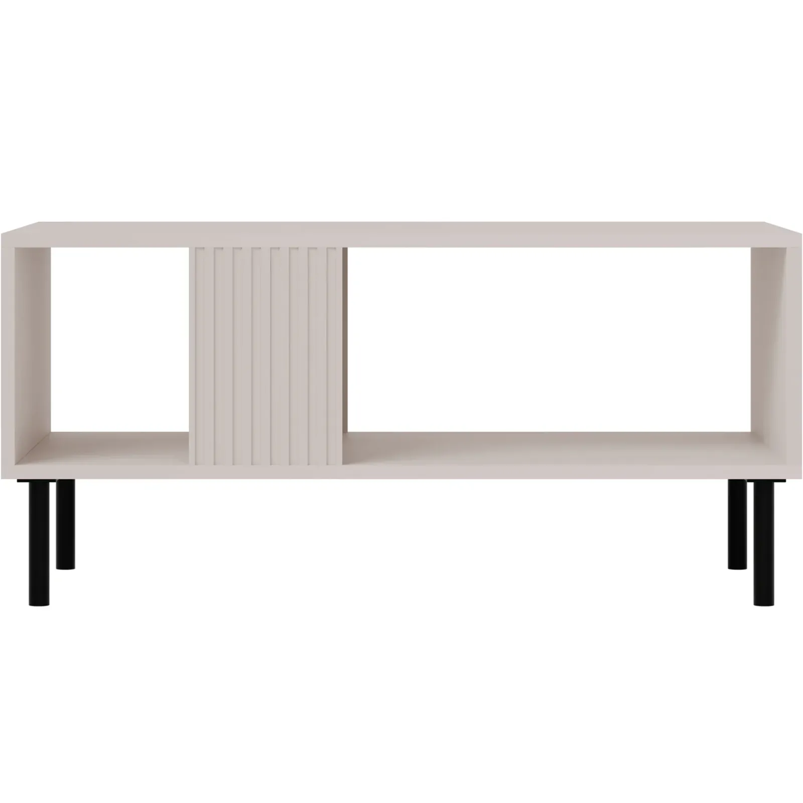 Garnero Arredamenti Tavolini Moderni|Tavolini Moderni-Tavolino da salotto 92x44cm con frontali cannettati beige Ziggy