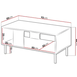 Garnero Arredamenti Tavolini Moderni|Tavolini Moderni-Tavolino da salotto 92x44cm con frontali cannettati beige Ziggy