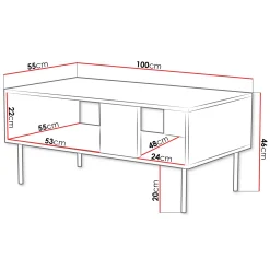 Garnero Arredamenti Tavolini Moderni|Tavolini Moderni-Tavolino da salotto 100x64cm con frontali decorati Daniele Beige
