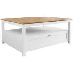 Garnero Arredamenti Tavolini Moderni|Tavolini Moderni-Tavolino da salotto 104x80cm con cassetto bianco rovere Relaxio