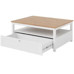 Garnero Arredamenti Tavolini Moderni|Tavolini Moderni-Tavolino da salotto 104x80cm con cassetto bianco rovere Relaxio