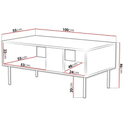 Garnero Arredamenti Tavolini Moderni|Tavolini Moderni-Tavolino da salotto 100x64cm con frontali decorati bianco Daniele Bianco Opaco