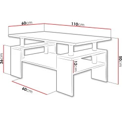 Garnero Arredamenti Tavolini Moderni|Tavolini Moderni-Tavolino da salotto 110x60cm design moderno Thalena Rovere sonoma