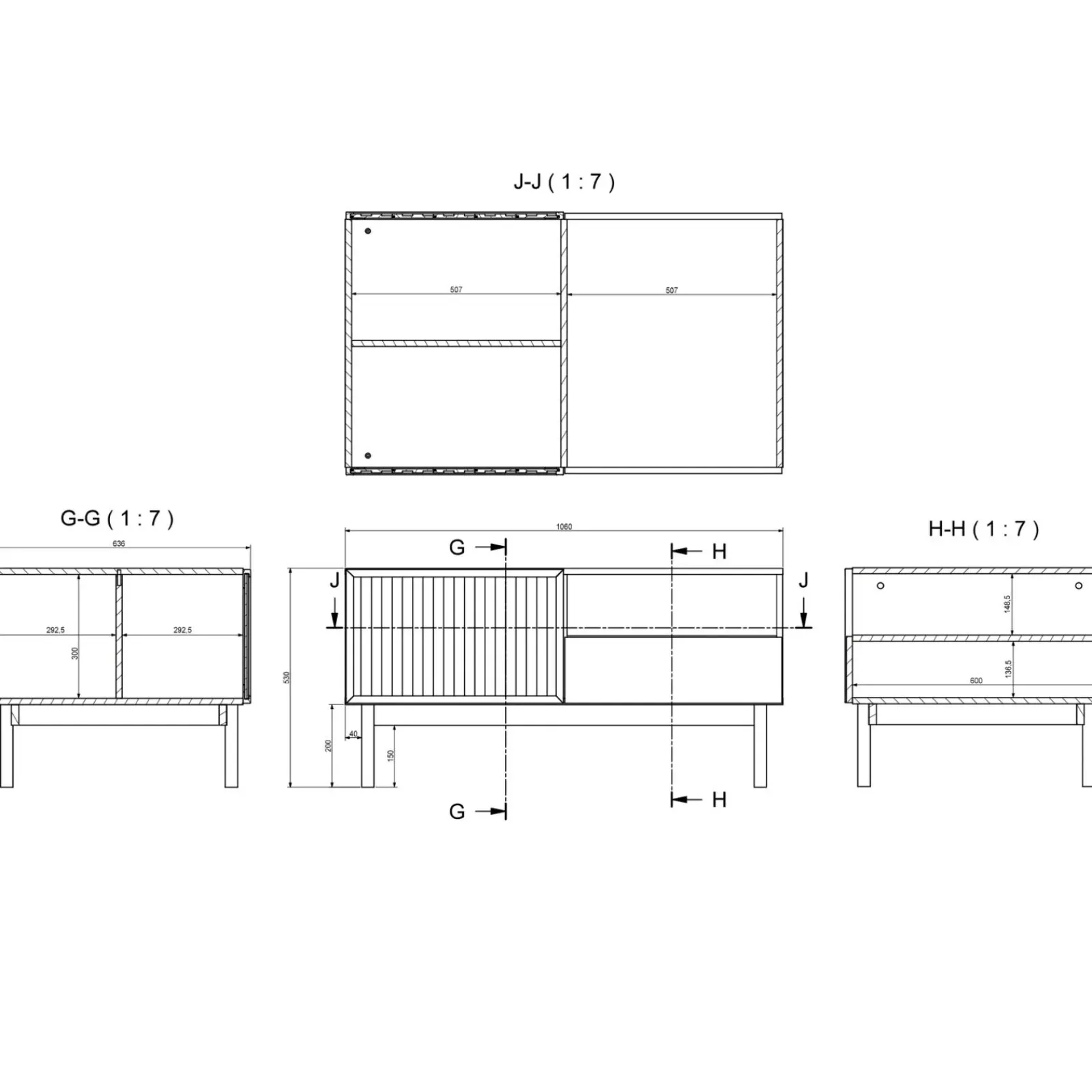 Garnero Arredamenti Tavolini Moderni|Tavolini Moderni-Tavolino da salotto 106x53cm design cannettato rovere Colby
