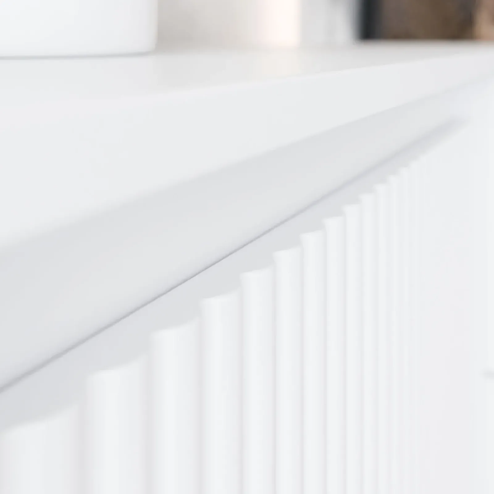 Garnero Arredamenti Tavolini Moderni|Tavolini Moderni-Tavolino da salotto 100x50cm design cannettato bianco Strike Bianco Opaco