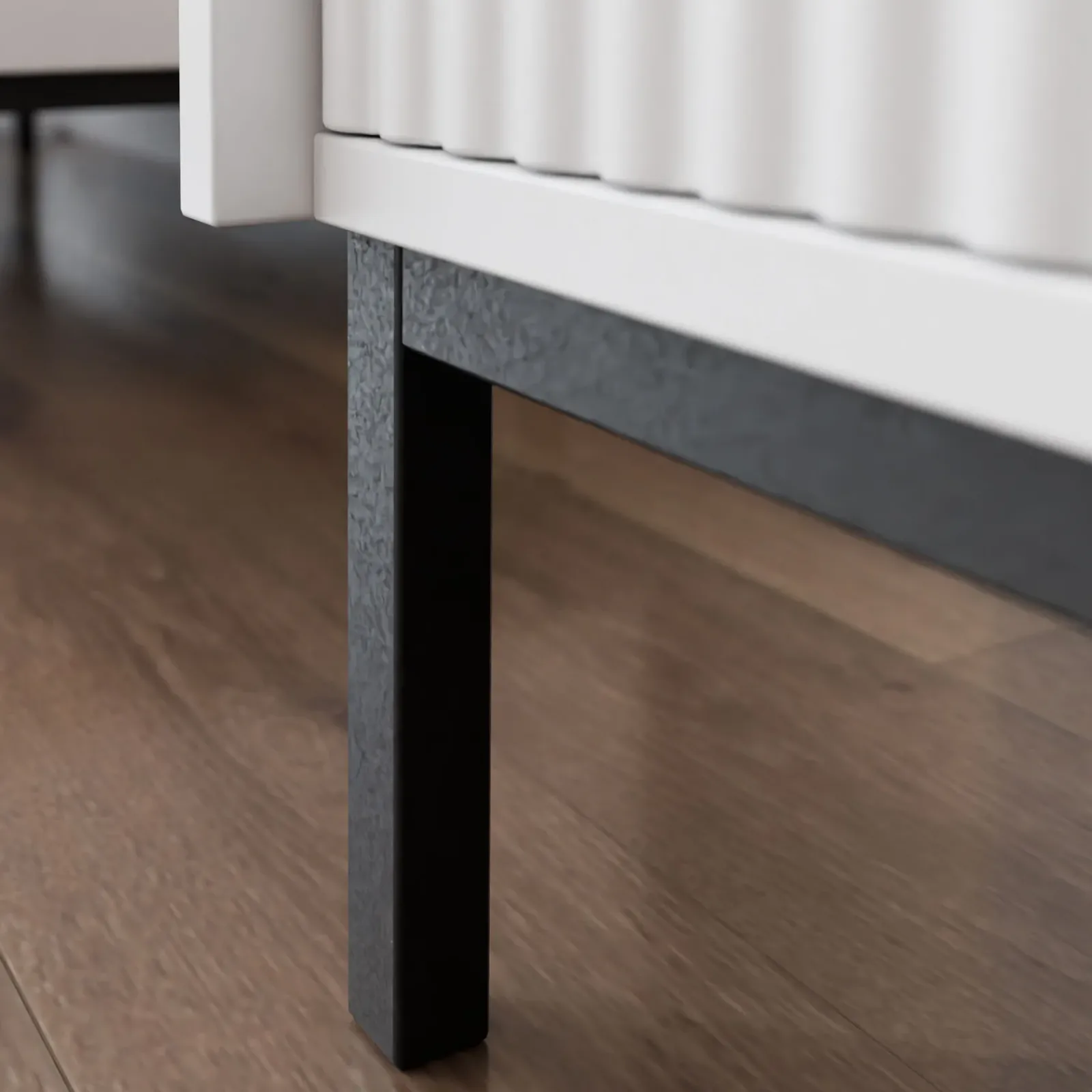 Garnero Arredamenti Tavolini Moderni|Tavolini Moderni-Tavolino da salotto 100x50cm design cannettato bianco Strike Bianco Opaco