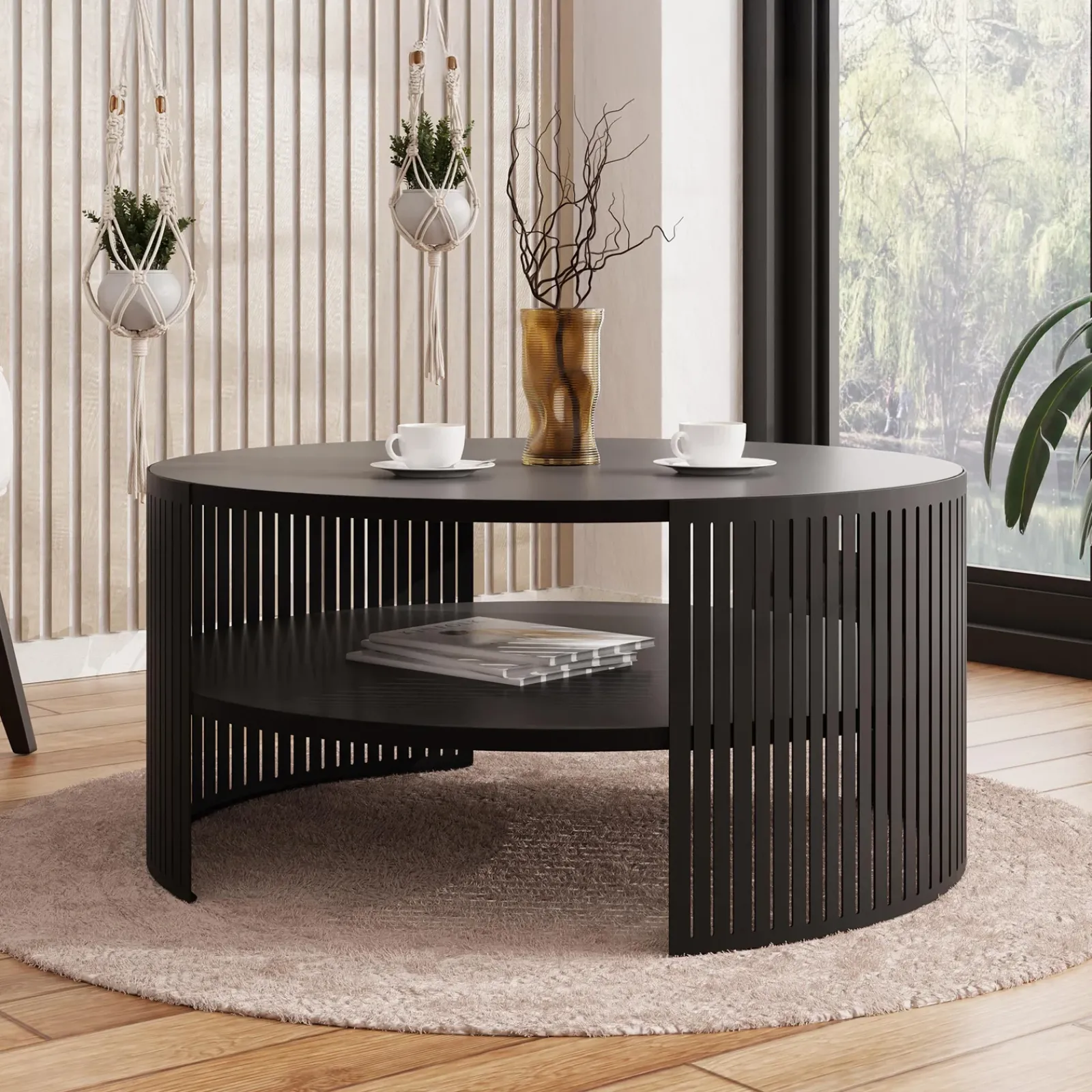 Garnero Arredamenti Tavolini Moderni|Tavolini Moderni-Tavolino da salotto 75x75cm design moderno nero Elisera Nero Opaco