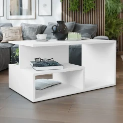 Garnero Arredamenti Tavolini Moderni|Tavolini Moderni-Tavolino da salotto 90x51cm design moderno bianco Miralys