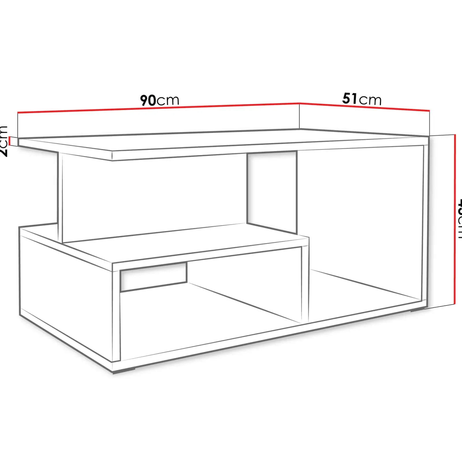Garnero Arredamenti Tavolini Moderni|Tavolini Moderni-Tavolino da salotto 90x51cm design moderno bianco Miralys